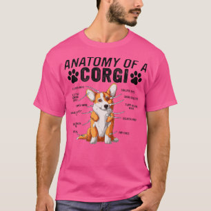 Funny Anatomy a Corgi Dog Animals Lover Owner M. T-shirt
