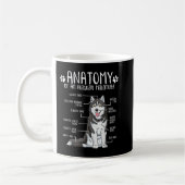 Funny Anatomy Alaskan Malamute Dog Lover  Koffiemok (Links)