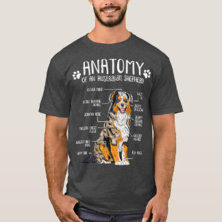 Funny Anatomy Australian Shepherd Hondenliefhebber T-shirt