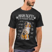 Funny Anatomy Australian Shepherd Hondenliefhebber T-shirt (Voorkant)