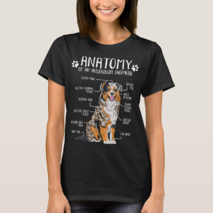 Funny Anatomy Australian Shepherd Hondenliefhebber T-shirt
