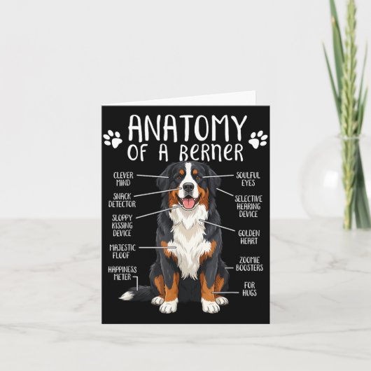 Funny Anatomy Bernese Mountain Dog Cute Berner Lov Kaart (Voorkant)