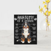 Funny Anatomy Bernese Mountain Dog Cute Berner Lov Kaart (Gele Bloem)