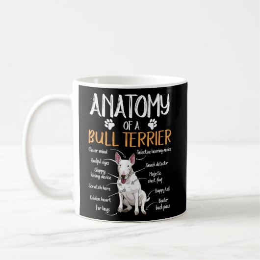 Funny Anatomy Bull Terrier Dog Koffiemok (Links)