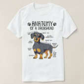 Funny Anatomy Dachshund Wiener Dog Cute Doxie Love T-shirt (Design voorkant)