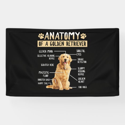 Funny Anatomy Golden Retriever Dog Lover Gift Spandoek (Horizontaal)