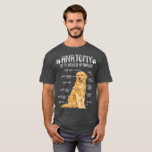 Funny Anatomy Golden Retriever Hondenliefhebber T-shirt (Voorkant volledig)