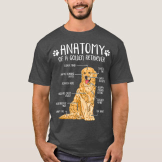 Funny Anatomy Golden Retriever Hondenliefhebber T-shirt