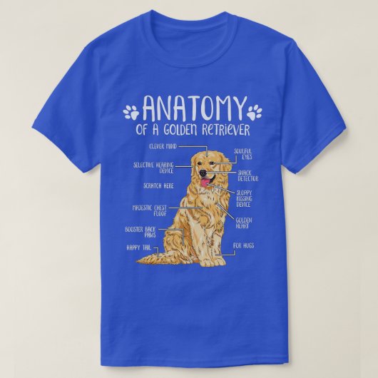 Funny Anatomy Golden Retriever Hondenliefhebber -  T-shirt (Design voorkant)
