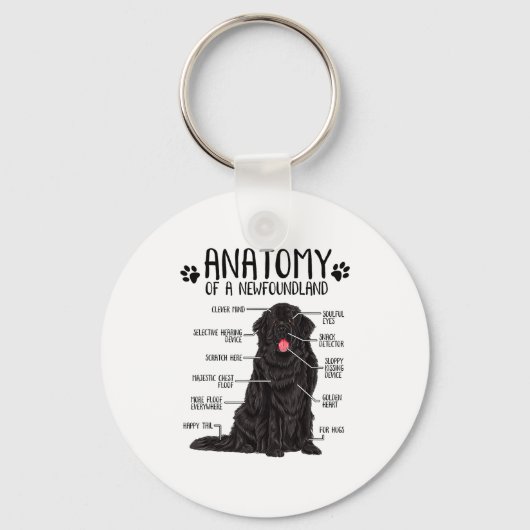Funny Anatomy Newfoundland Dog Cute Newfie Lover Sleutelhanger (Voorkant)