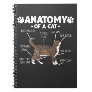 Funny Anatomy of a Cat Cute Kat Lover Pet Owner Notitieboek