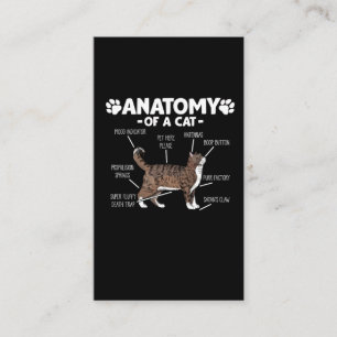 Funny Anatomy of a Cat Cute Kat Lover Pet Owner Visitekaartje