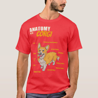 Funny Anatomy of a Corgi Dog Clothing for Him and T-shirt