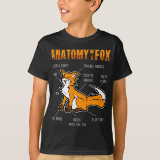 Funny Anatomy of a Fox Furry Fursona Vrouwen Manne T-shirt