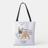 Funny Anatomy of a French Bulldog Illustration Tote Bag (Achterkant)