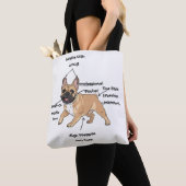 Funny Anatomy of a French Bulldog Illustration Tote Bag (Dichtbij)