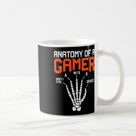 Funny Anatomy Of A Gamer Skeleton Hand Gaming Koffiemok (Rechts)