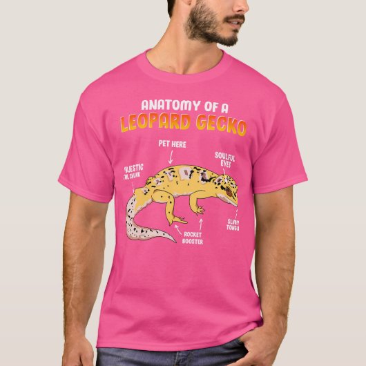 Funny anatomy of a leopard gecko lizard reptile jo t-shirt (Voorkant)