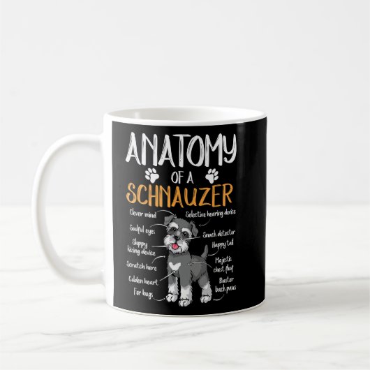 Funny Anatomy Schnauzer Dog Koffiemok (Links)
