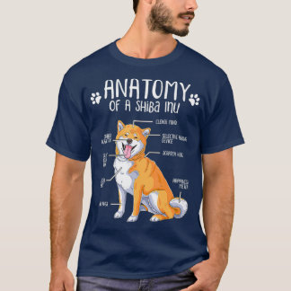 Funny Anatomy Shiba Inu Hondenliefhebber T-shirt