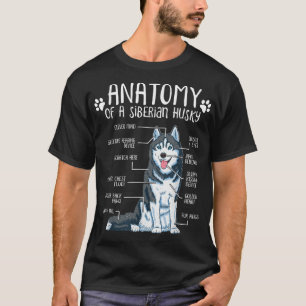 Funny Anatomy Siberian Husky Hondenliefhebber T-shirt