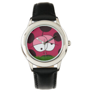 Funny and Chubby Ladybug Cartoon Horloge