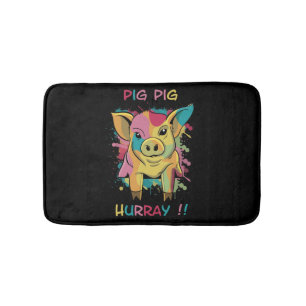 Funny and Colorful Pig Piglet Badmat