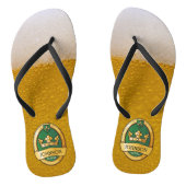 Funny and Cool Beer Glass Golden Badge Name Teenslippers (Voetbed)