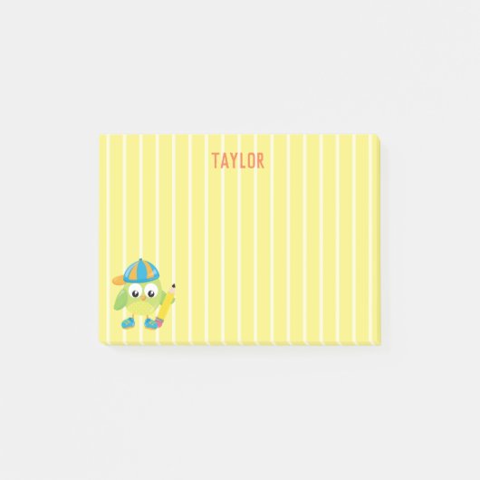 Funny and Cool Green Owl School Post-it® Notes (Voorkant)