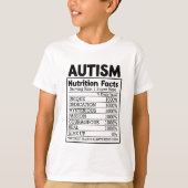 Funny and Cute Autism Nutrition Facts T-shirt (Voorkant)