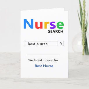 Funny and Cute Best Nurse Search Bedankkaart