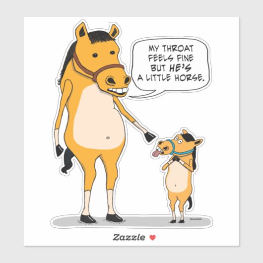 Funny and Cute Big Horse and Little Horse Sticker (Vel)