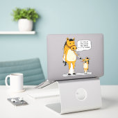 Funny and Cute Big Horse and Little Horse Sticker (Laptop op bureau)