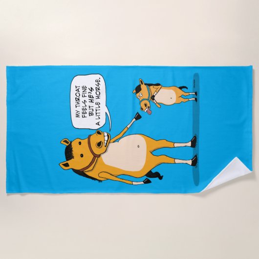 Funny and Cute Big Horse and Little Horse Strandlaken (Voorkant)