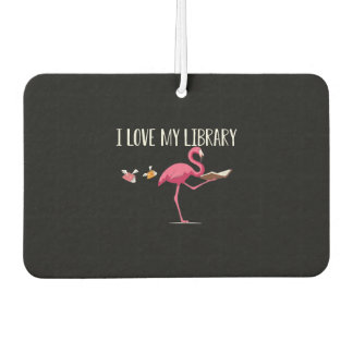 Funny and Cute Book Reading Flamingo Luchtverfrisser