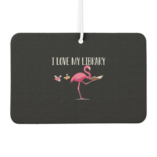 Funny and Cute Book Reading Flamingo Luchtverfrisser (Voorkant)