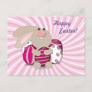 Funny and Cute bunny Easter Briefkaart