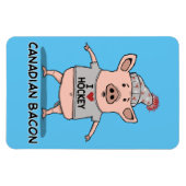Funny and Cute Canadian Bacon Pig Magneet (Horizontaal)
