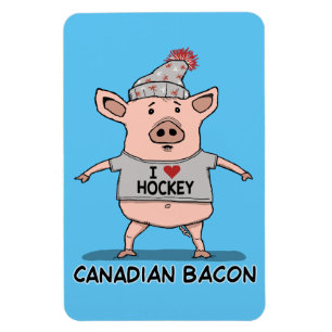 Funny and Cute Canadian Bacon Pig Magneet