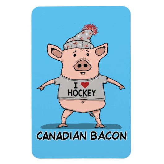 Funny and Cute Canadian Bacon Pig Magneet (Verticaal)