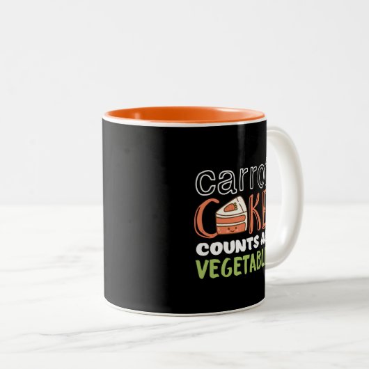 Funny and Cute Carrot Cake Lover Tweekleurige Koffiemok (Voorkant rechts)