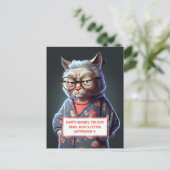 Funny and Cute Cattitude y Old Lady Cat Feestdagenkaart (Staand voorkant)