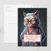 Funny and Cute Cattitude y Old Lady Cat Feestdagenkaart (Voorkant / Achterkant)