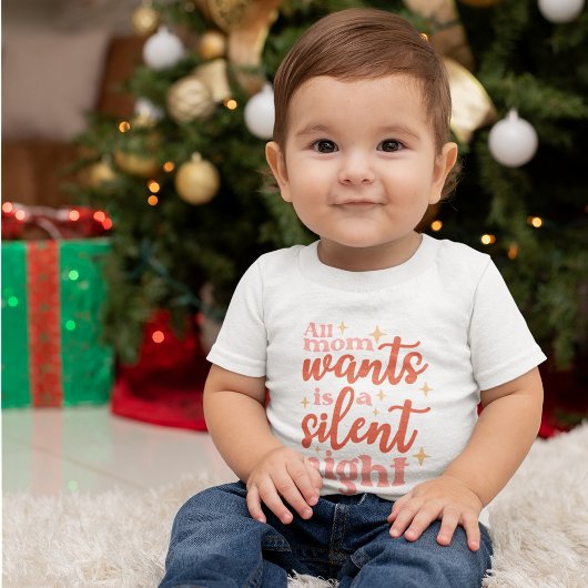 Funny and Cute Christmas Holiday Silent Night Romper