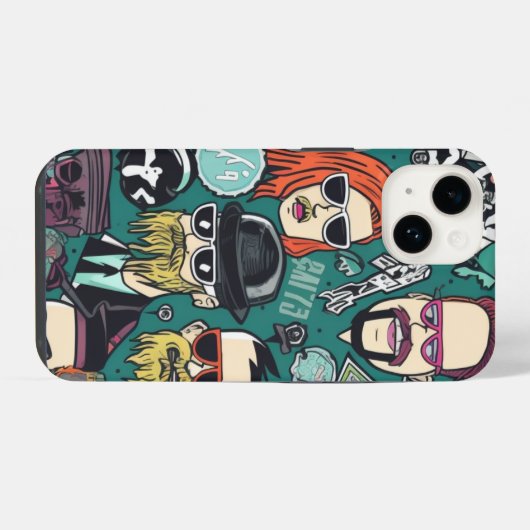 Funny and Cute Crypto Punks iPhone Hoesje (Achterkant horizontaal)