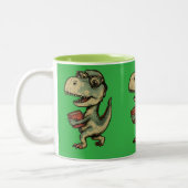 Funny and cute dino tweekleurige koffiemok (Links)