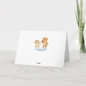 Funny and Cute Dog Serving Wine Friendship Kaart (Achterkant)