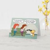 Funny and Cute Dog Serving Wine Friendship Kaart (Gele Bloem)