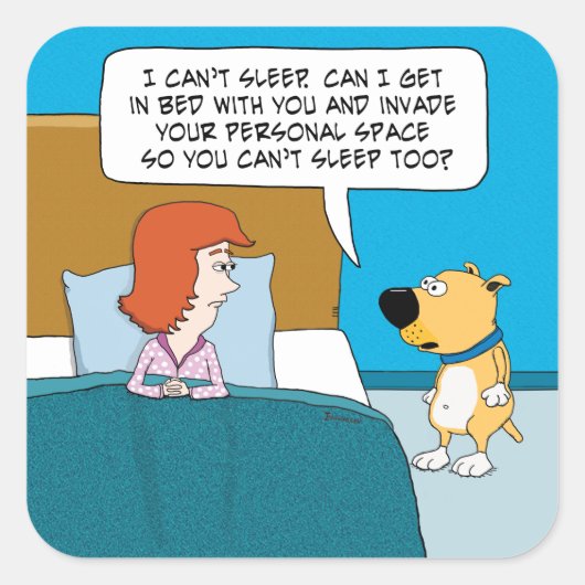 Funny and Cute Dog wil je ruimte binnendringen Vierkante Sticker (Voorkant)