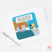 Funny and Cute Dog wil je ruimte binnendringen Vierkante Sticker (Envelop)